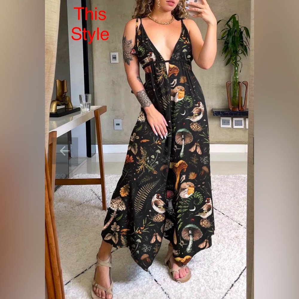 Floral Black Jumpsuit
